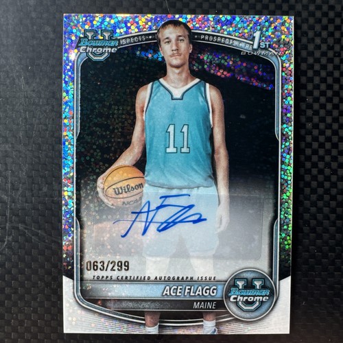 Topps 2025-26 Bowman Chrome Prospect Autos Ace Flagg #CPA-AF Speckle /299 MAINE