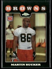Martin Rucker 2008 Topps Chrome Refractor Rookie Card RC SP 217 Cleveland Browns. rookie card picture