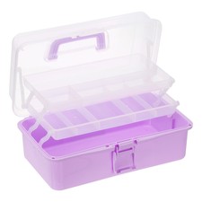 Art Tool Storage Box Craft Supplies Organizer for Brushes , Light Purple, 1 Pcs