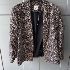 TU Women’s Leopard Print Blazer UK 14 Smart Work Casual Evening Jacket RRP £22