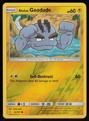 Alolan Geodude (34) Common SM - Team Up 34/181 LP