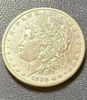 1885-S About Uncirculated 90% silver Morgan dollar.  Free Fast Shipping.