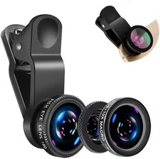 3-in-1 Universal Smartphone Camera Lens Kit Fisheye, Wide Angle Macro Lens