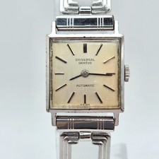 Universal Geneve Ladies Automatic Watch Square Silver Dial 19mm Metal Bracelet