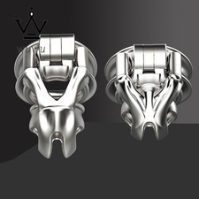 Stainless Steel Cobra Male Chastity Device Mamba Cage Men Metal Locking Belt