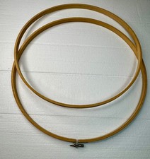 14" Round Hardwood Wood Embroidery Quilting Hoop Screw Tension Taiwan R.O.C. Vtg