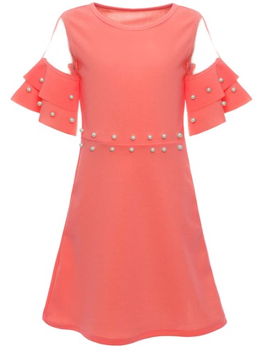 Kleid Prinzessin Fest Kostüm Tunik Skater Kunst Perlen Kind Sommer 22602 SALE - Bild 5 von 23