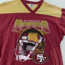 Vtg San Francisco 49ers Jersey T-Shirt Mens Medium NFL Football Colorblock 90s