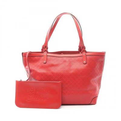 GUCCI Diamante Tote shoulder Bag 247209 leather Red Used Women
