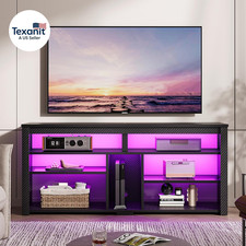 Soporte de TV alto LED, centro de entretenimiento para TV de 55/60/65 pulgadas, consola de TV para juegos