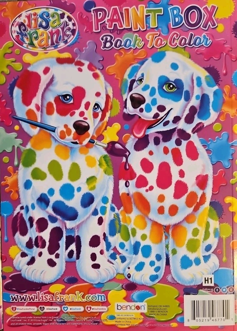 Lisa Frank Coloring & Activity Book, Color & Trace, Paint Box To Color Set Of 3