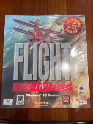 Vintage Flight Unlimited Simulator PC Game (WINDOWS 95)  Factory Sealed  big box