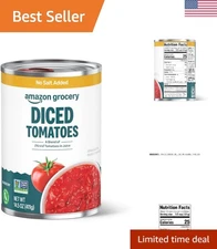 Amazon Grocery, Diced Tomatoes, No Salt Added, 14.5 Oz Previously , Packaging...