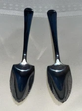 Vintage HOAN Stainless Grapefruit Spoons Serrated Japan Set of 2