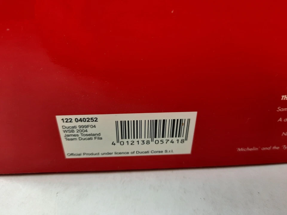 Minichamps Ducati 999F04 #52 Джеймс Тоселанд WSB 2004 1/12 - Изображение 4 из 4