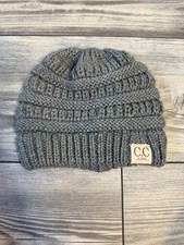 C.C Kid  s Beanie Gray Knitted Kid  s Beanie Winter Hat for Kids