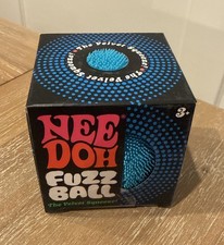 Nee Doh Needoh Fuzz Ball Velvet Squeeze Fidget TikTok Viral In Blue