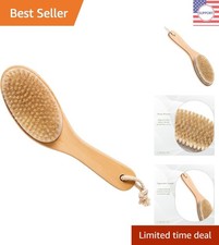 Luxury Boar Bristle Body Brush with Natural Wood Handle Perfect for Self-Care