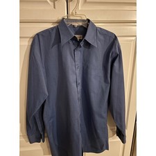 Pronto Uomo Mens Blue Long Sleeve Button Down Dress Shirt Size M Pocket