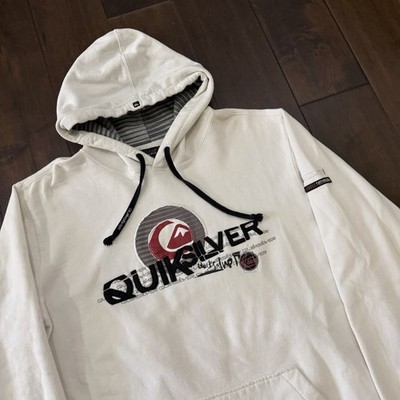 Vintage Quicksilver Hoodie 90 s Pullover Sweatshirt Surf Skate Streetwear XL Y2K