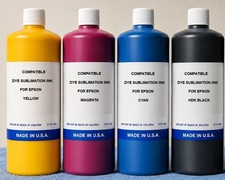 SUBLIMATION BULK INK PACK REFILL FOR EPSON PRINTERS 4,000ML CYMK MADE IN USA