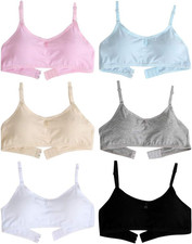 Girls Cotton Training Bras with Adjustable Straps 10-16Y Big Kid Wireless Padd