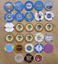Lot of 28 Casino Chips Las Vegas Bellagio Caesars MGM Wynn NY poker roulette 1