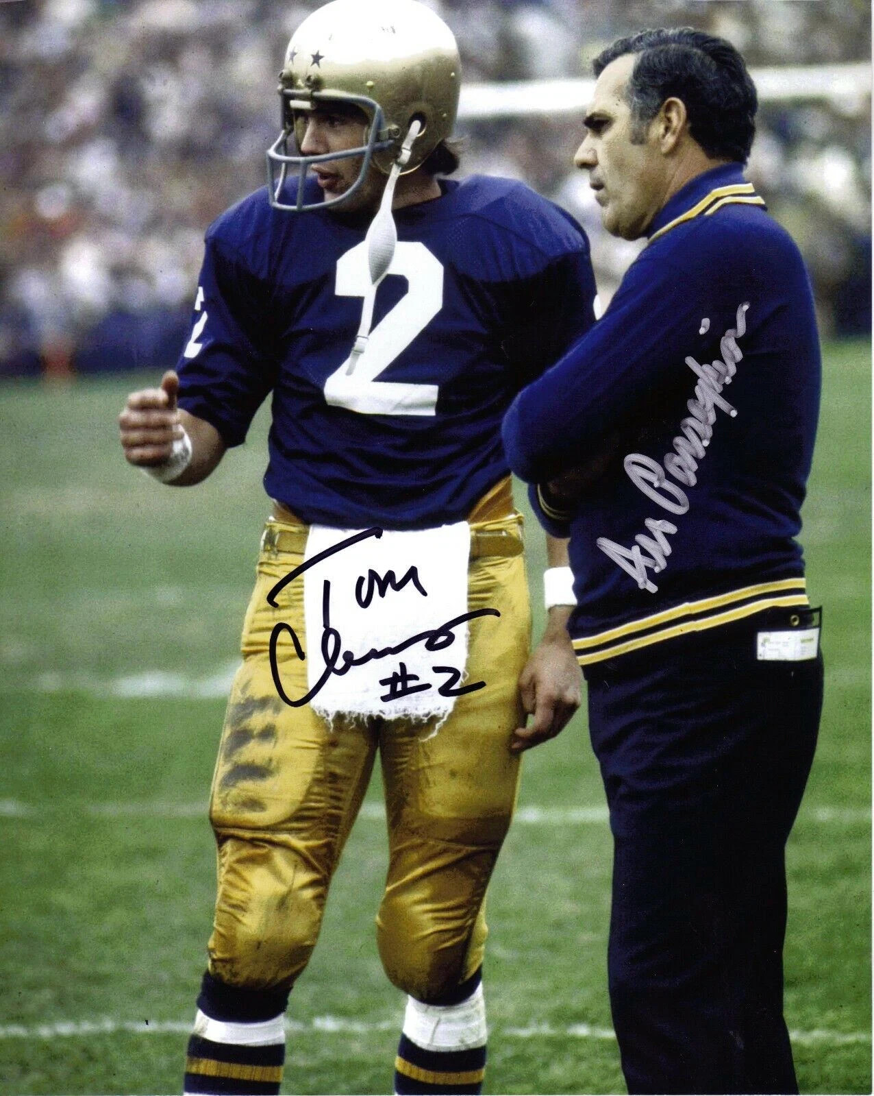 ARA PARSEGHIAN TOM CLEMENTS NOTRE DAME 8x10 signed autographed photo reprint