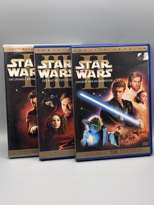 STAR WARS - Episode 1 - 3  DVD Trilogie Set 1. Auflagen Filme 4 DVDs