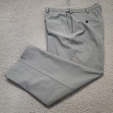 Haggar Cool18 Pro Gray Dress Pants Men's Size 38x26 Classic Fit Pleated Trousers