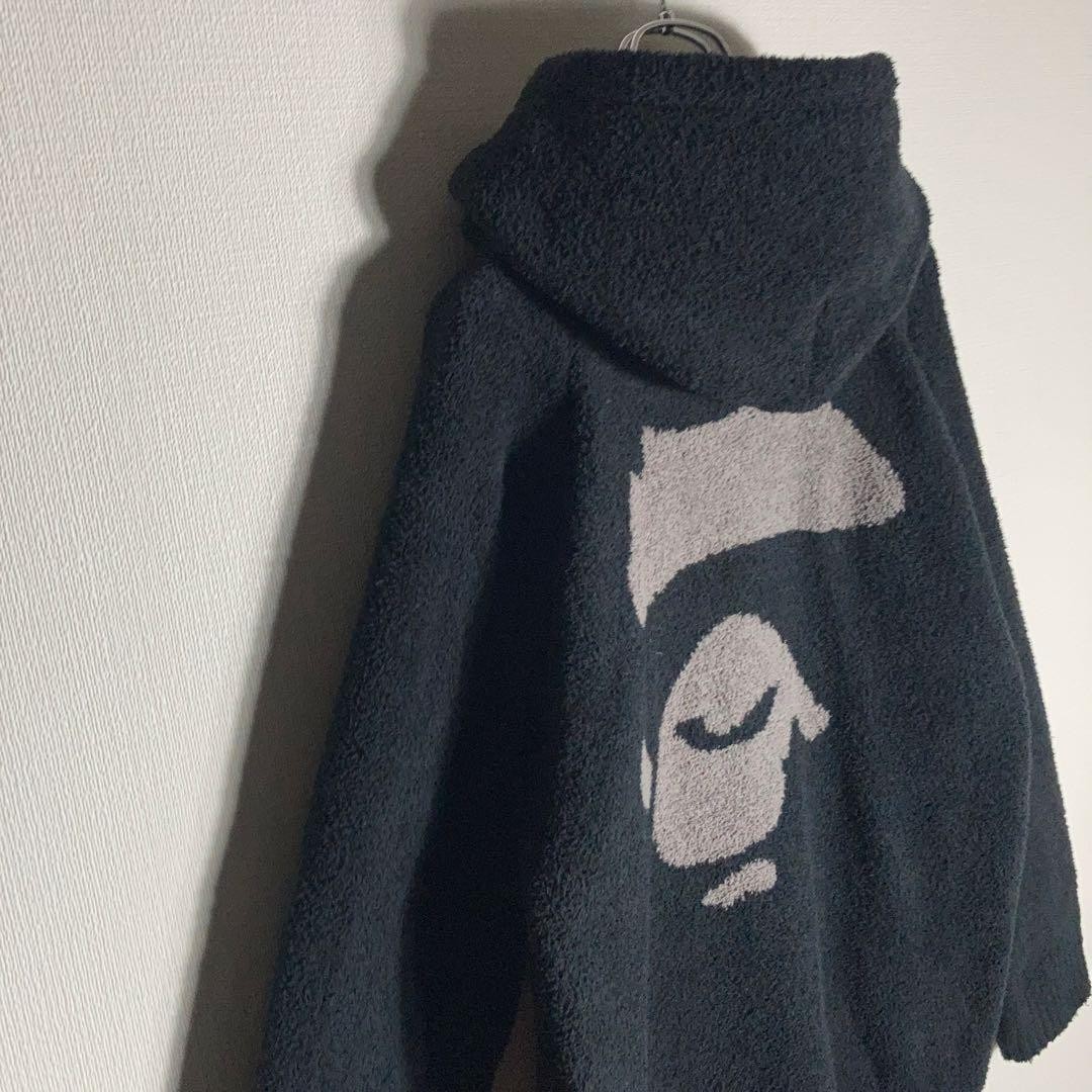 A Bathing Ape Fleece Jacket Full Zip Logo Black L Used thumbnail 12