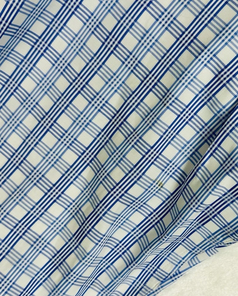 Bugatchi Uomo Mens Blue Long Sleeve Shaped Fit Dress Shirt Size XL - Image 3 of 4