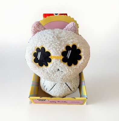Microwavable Cat Plush Warm Hippie White Cat Teddy Bear, Cheese Cake, RARE & New