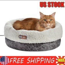 Heated Cat Bed Indoor Thermo-Snuggle Cup Bomber Soft Heated Pet Machine Washable