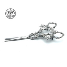 Antique Victorian 800 Silver Grape Shear Scissors