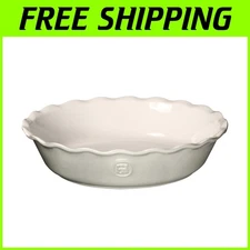 French Ceramic Pie Pan - 1.4 qt Pearl Gray