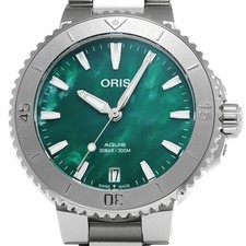 ORIS Aquas Date Bracelet Net 01 733 7770 4137 Unisex Green Stainless #W2463
