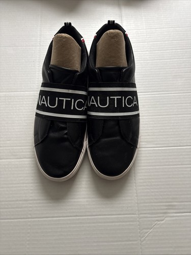 Nautica -Men's Leather Graves Elastic sneakers , size: 13 M , color: Black Used