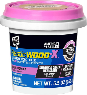 DAP Plastic Wood-X with Drydex Wood Filler, Natural, 5.5 Oz (7079800540)