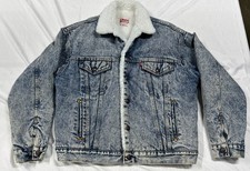 Vintage 80  s 1989 Levi  s Sherpa Trucker Jacket Made in USA Denim L Type III EUC