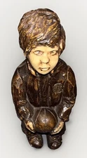 Vintage JARU 1971 by ROBERT COLE Ceramic Sculpture Figure 12" Boy W/ basketball
