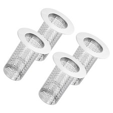 4 Set Shower Drain Strainer 3.2" x 2.6" Stainless Steel Deep Sink Hair Catcher