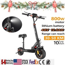 800W Electric Scooters Seated 28MPH E-Scooter Adult 10" Off Road Tires Commuter