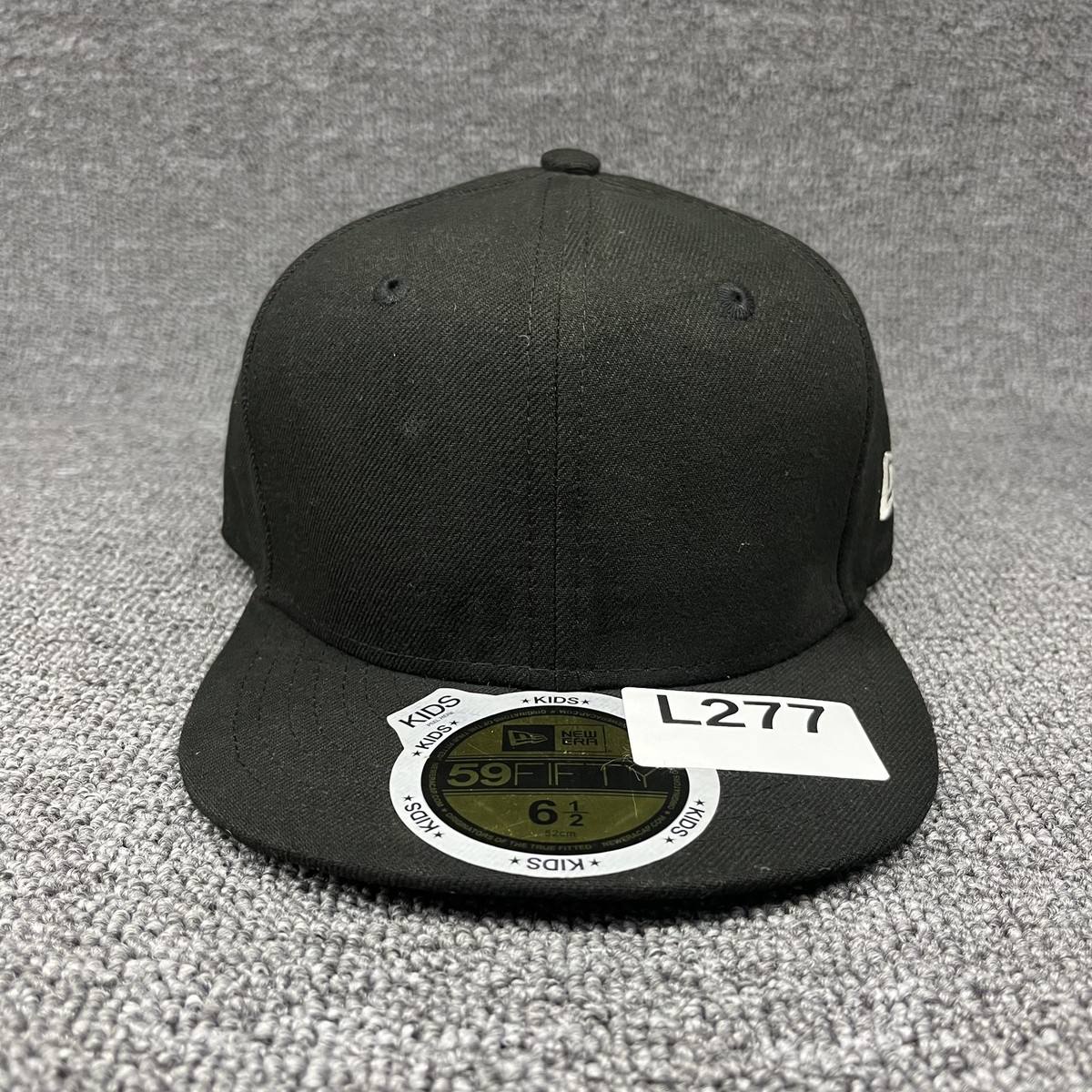 New Era 59FIFTY Kids Fitted Hat Size 6 1/2 52cm Blank Black Jumpman Interior