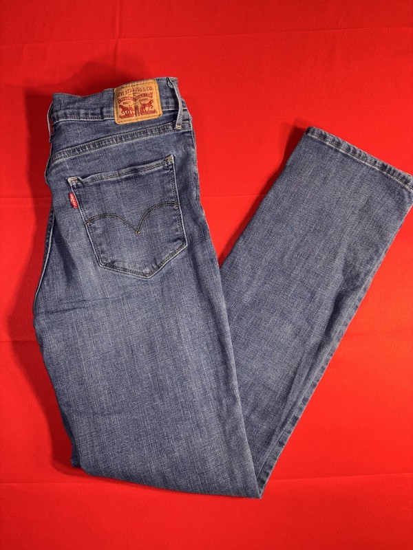 Levis 724 High Rise Straight Womens Jeans Sz 29 Blue Stretch Denim Casual