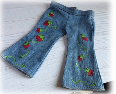 Our Generation Bell Bottom Jeans Strawberries Fashion Pants for 18'' AG OG Dolls