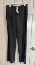 NWT Armani Collezioni Women's Grey Wool Unaltered Sz 8 Zipper Pocket Dress Pants