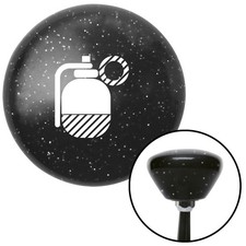 White Grenade Black Retro Metal Flake Shift Knob W M16x1.5 Insert Shifter Auto