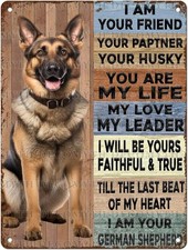 Metal German Shepherd Sign Aluminum 8x12 Inch Funny Dog Lover Plaque