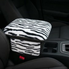 Purple Plush Fuzzy Car Armrest Cover With Side Pockets Winter Interior Protector Purple Plush Fuzzy Car Armrest Cover With Side Pockets Winter Interior Protector